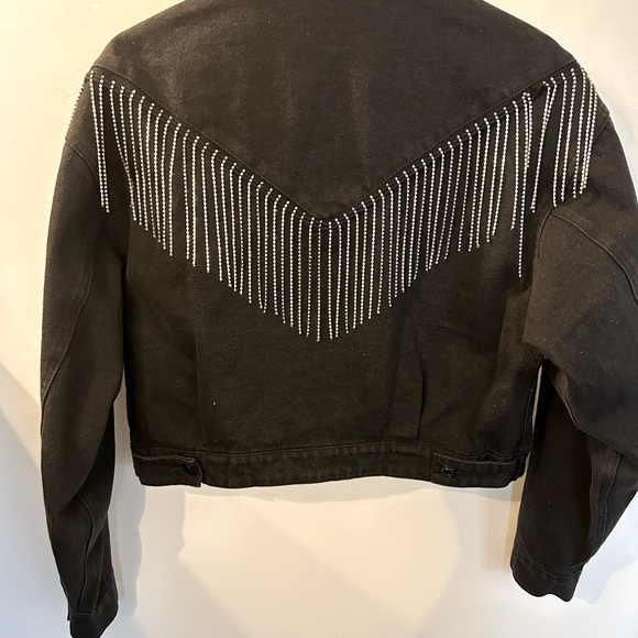 Rhinestone fringe denim jacket - Picture 2 of 2